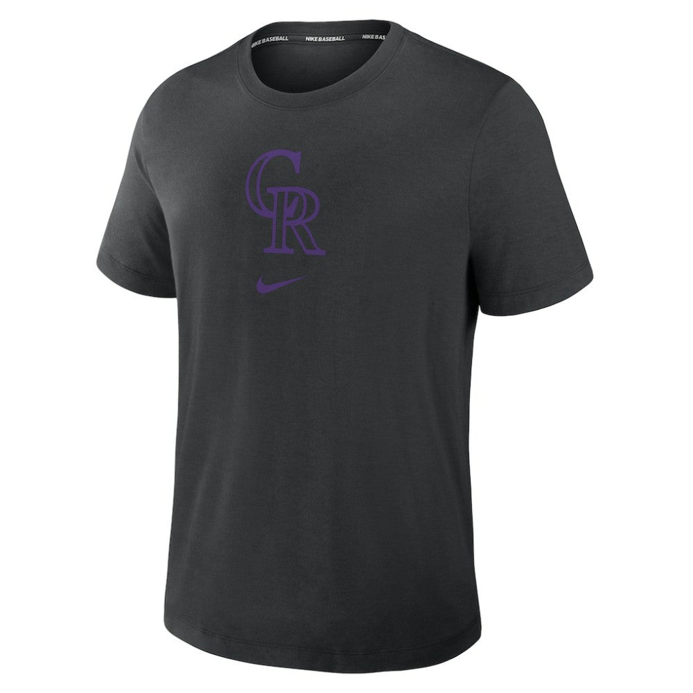 Colorado Rockies Authentic Collection Early Work Tri-Blend Dri-FIT T-Shirt - Black | Nike