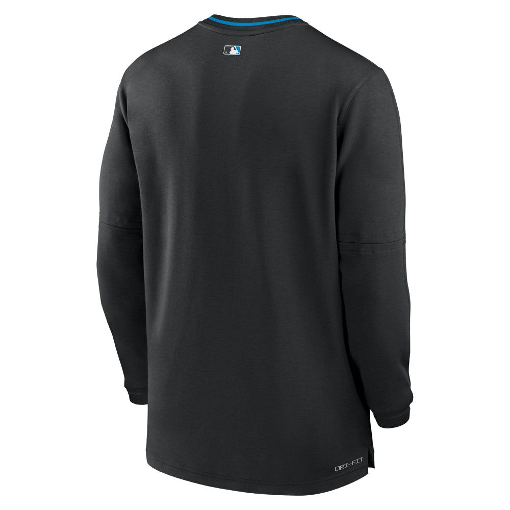 Miami Marlins Authentic Collection Performance Half-Zip Top - Black | Nike