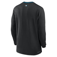 Miami Marlins Authentic Collection Performance Half-Zip Top - Black | Nike