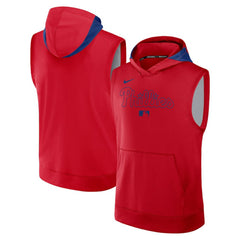 Philadelphia Phillies Authentic Collection Dri-FIT Sleeveless Hoodie - Red | Nike