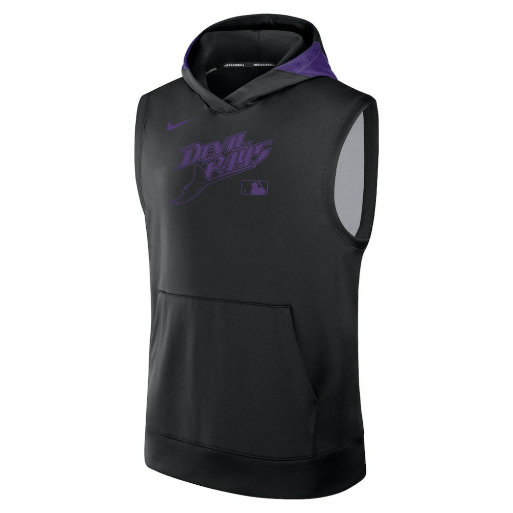 Tampa Bay Rays Authentic Collection Dri-FIT Sleeveless Hoodie - Black | Nike