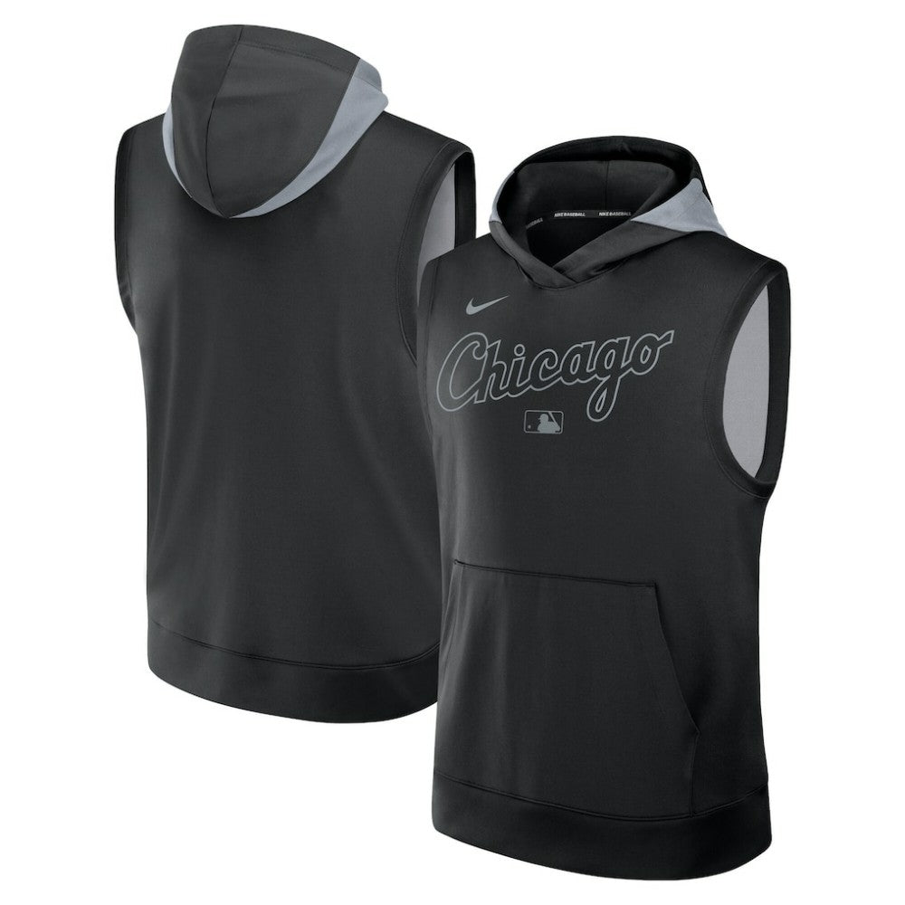 Chicago White Sox Authentic Collection Dri-FIT Sleeveless Hoodie - Black | Nike