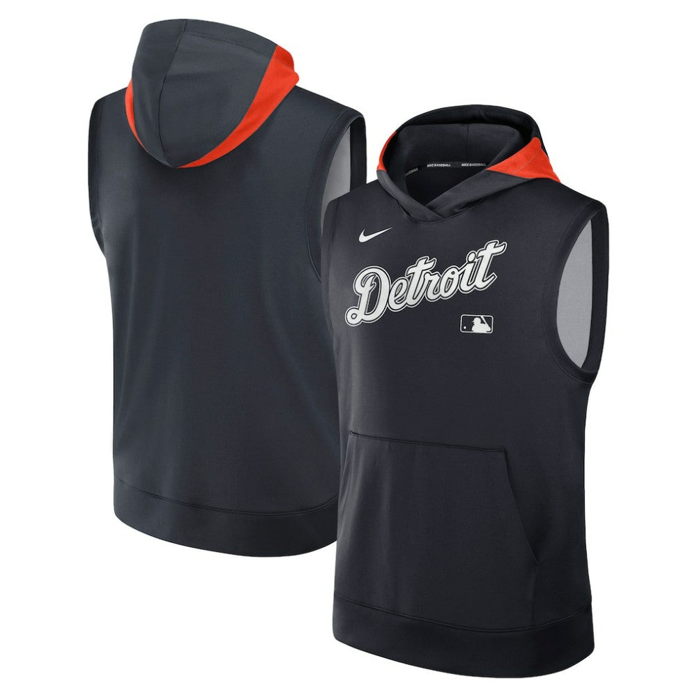 Detroit Tigers Authentic Collection Dri-FIT Sleeveless Hoodie - Navy | Nike
