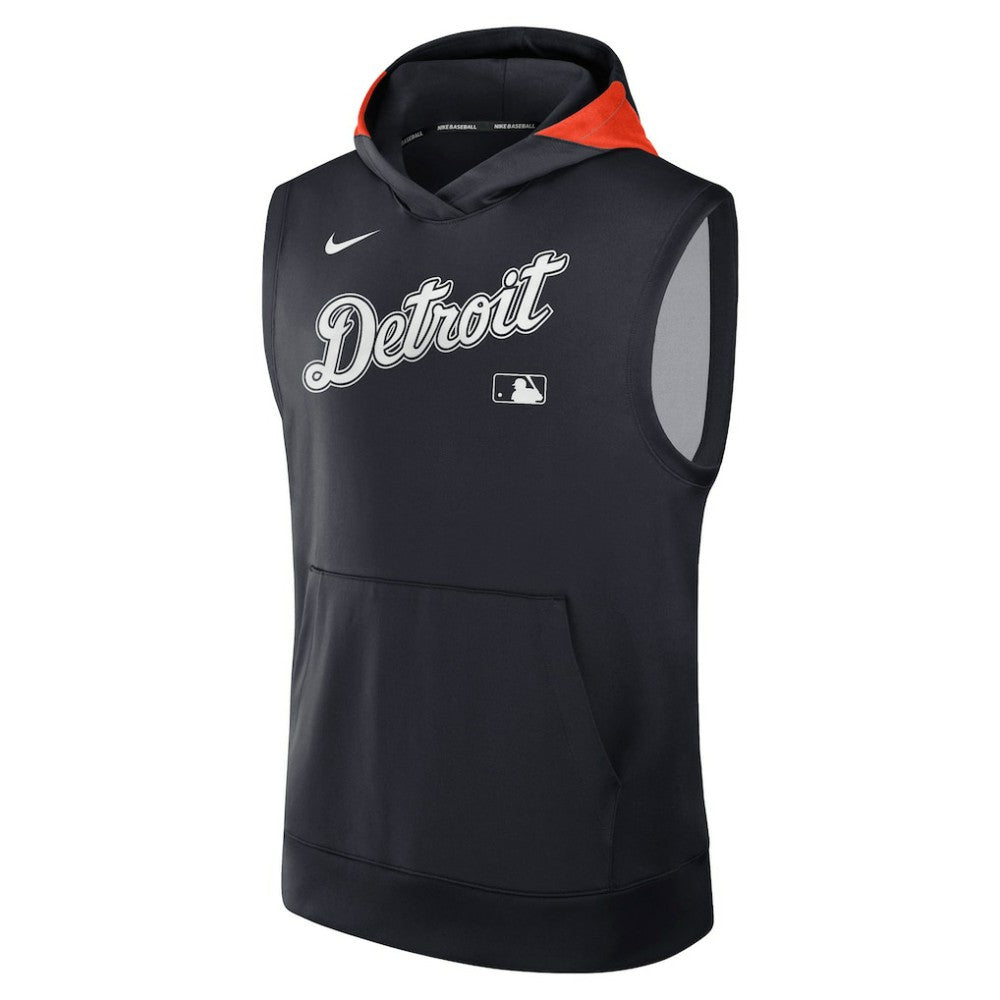 Detroit Tigers Authentic Collection Dri-FIT Sleeveless Hoodie - Navy | Nike