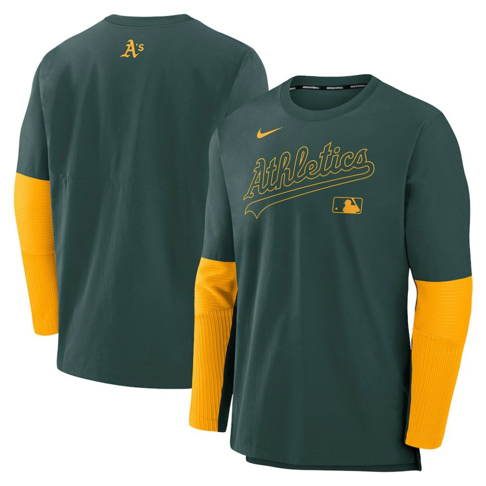 Athletics Authentic Collection Player Dri-FIT Lightweight Pullover  - Green/Gold | Nike