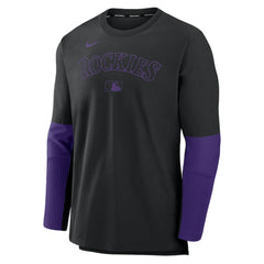 Colorado Rockies Authentic Collection Player Dri-FIT Lightweight Pullover  - Black/Purple | Nike