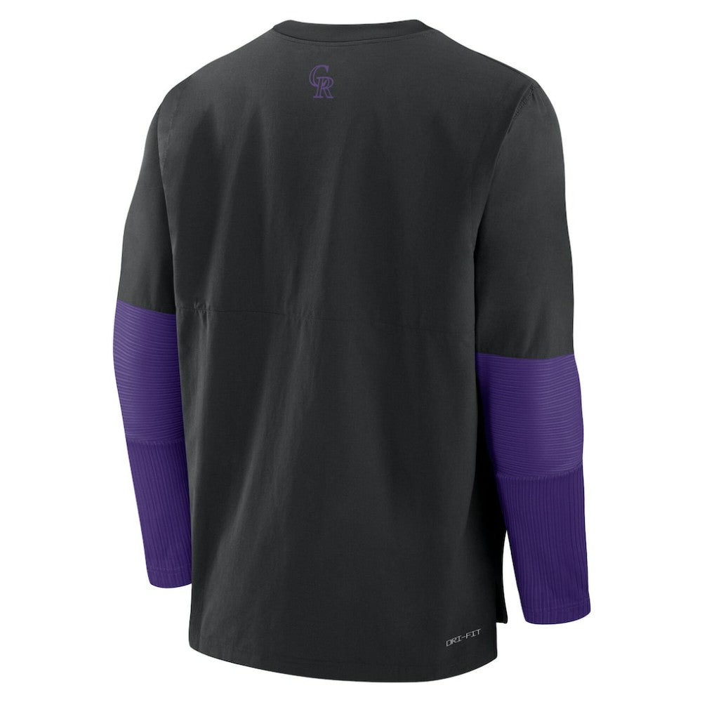Colorado Rockies Authentic Collection Player Dri-FIT Lightweight Pullover  - Black/Purple | Nike
