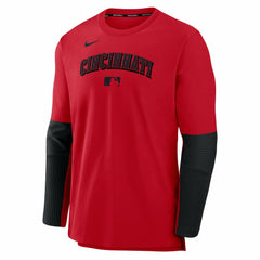 Cincinnati Reds Authentic Collection Player Dri-FIT Lightweight Pullover  - Red/Black | Nike