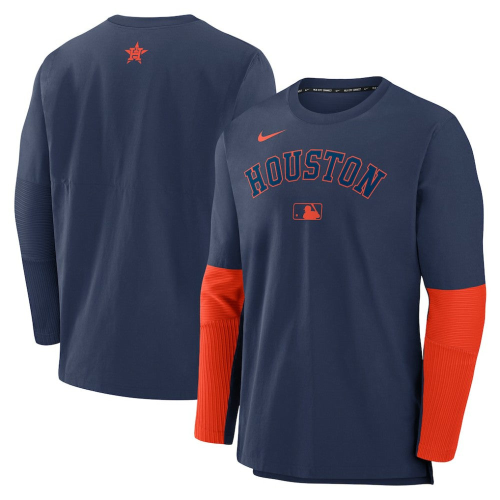 Houston Astros Authentic Collection Player Dri-FIT Lightweight Pullover  - Navy/Orange | Nike