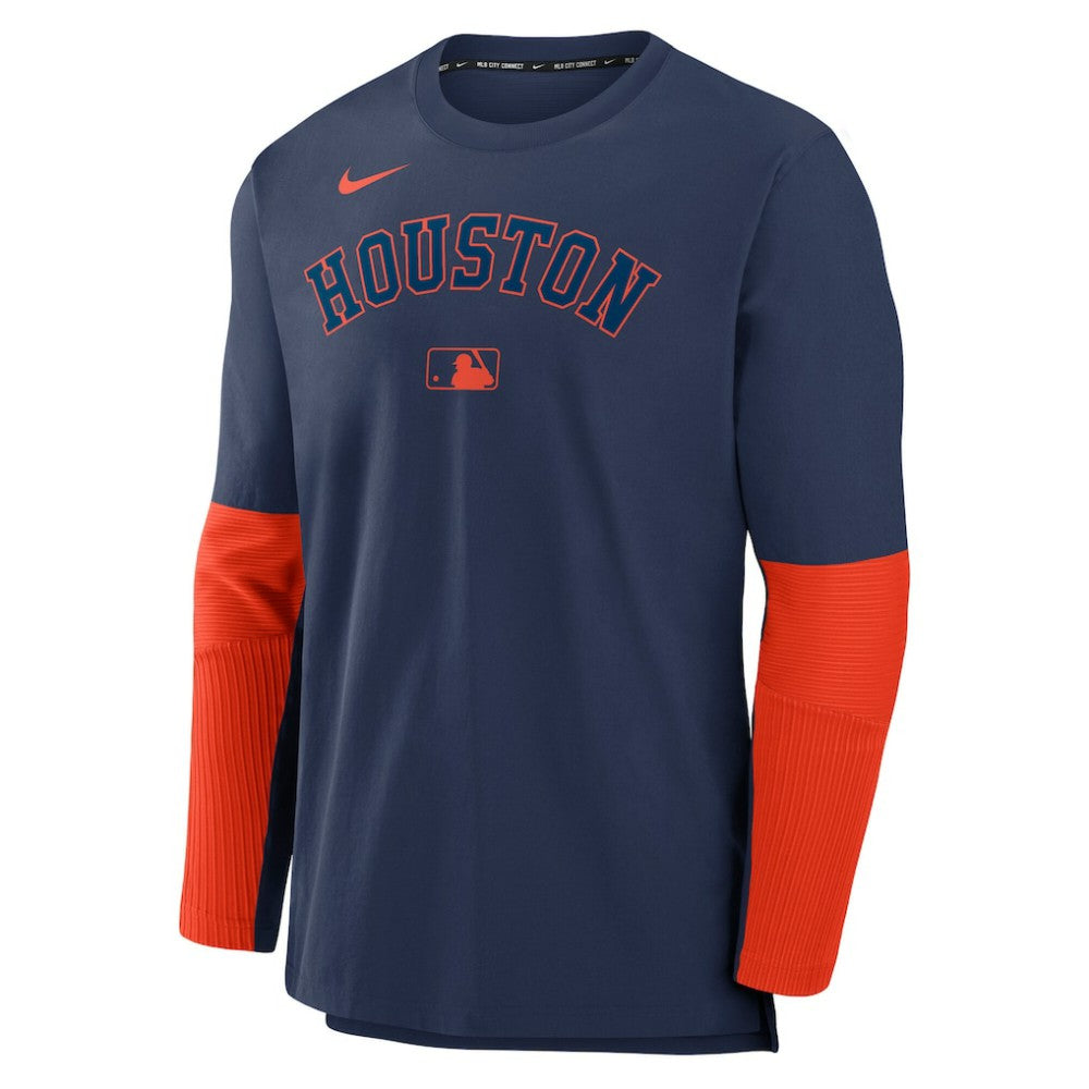 Houston Astros Authentic Collection Player Dri-FIT Lightweight Pullover  - Navy/Orange | Nike
