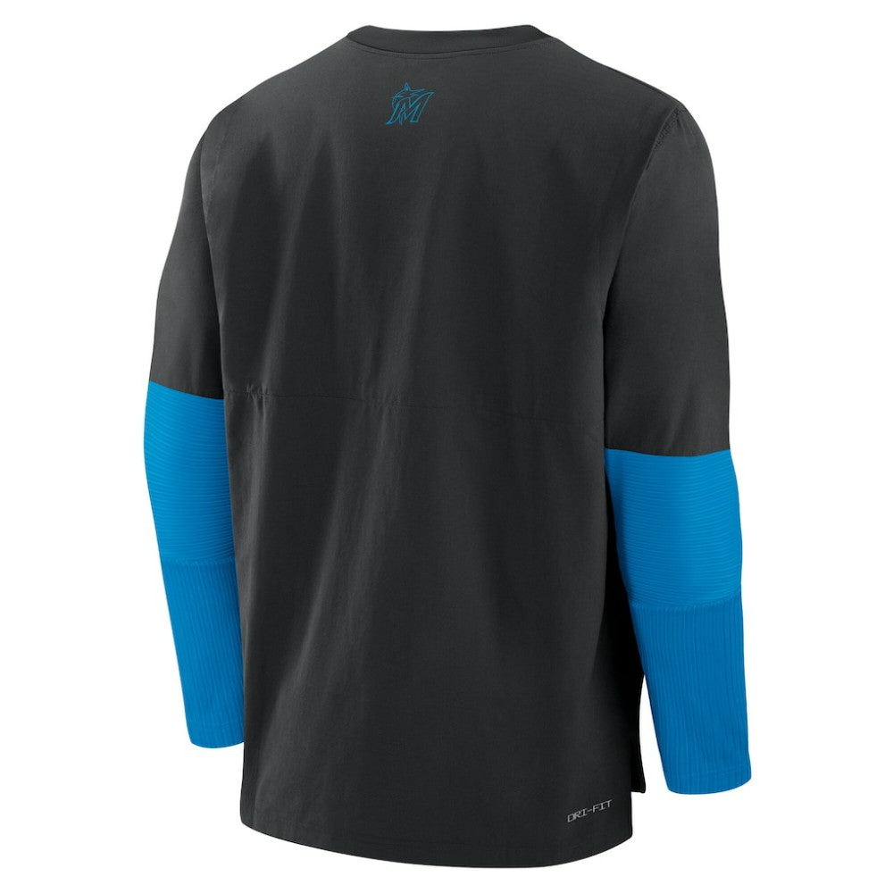 Miami Marlins Authentic Collection Player Dri-FIT Lightweight Pullover  - Black | Nike