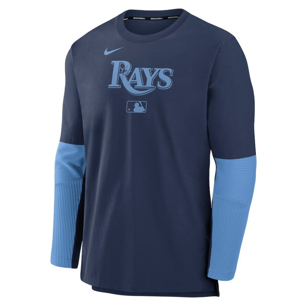 Tampa Bay Rays Authentic Collection Player Dri-FIT Lightweight Pullover  - Navy/Light Blue | Nike