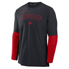 Cleveland Guardians Authentic Collection Player Dri-FIT Lightweight Pullover  - Navy/Red | Nike