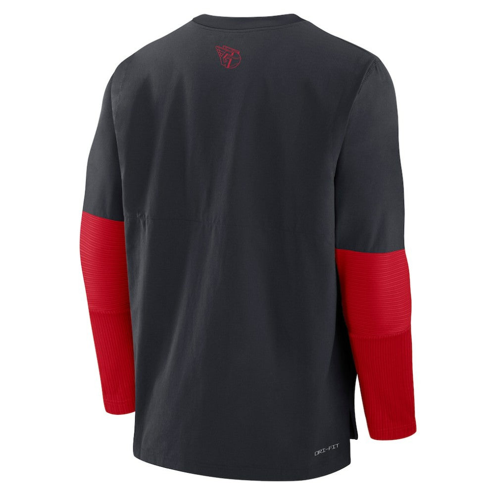 Cleveland Guardians Authentic Collection Player Dri-FIT Lightweight Pullover  - Navy/Red | Nike