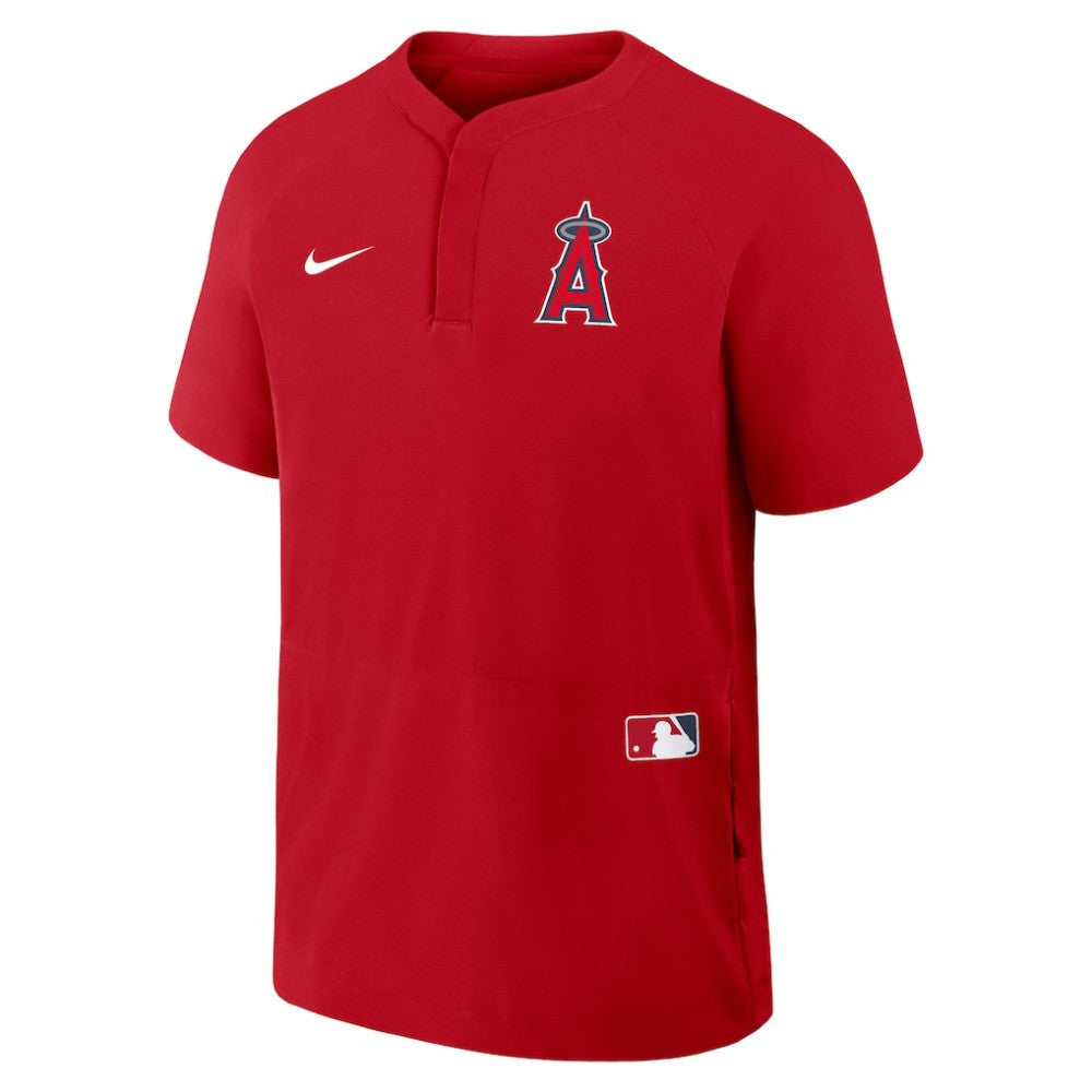 Los Angeles Angels Authentic Collection Raglan Short Sleeve Windshirt - Red | Nike
