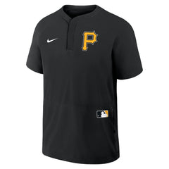 Pittsburgh Pirates Authentic Collection Raglan Short Sleeve Windshirt - Black | Nike