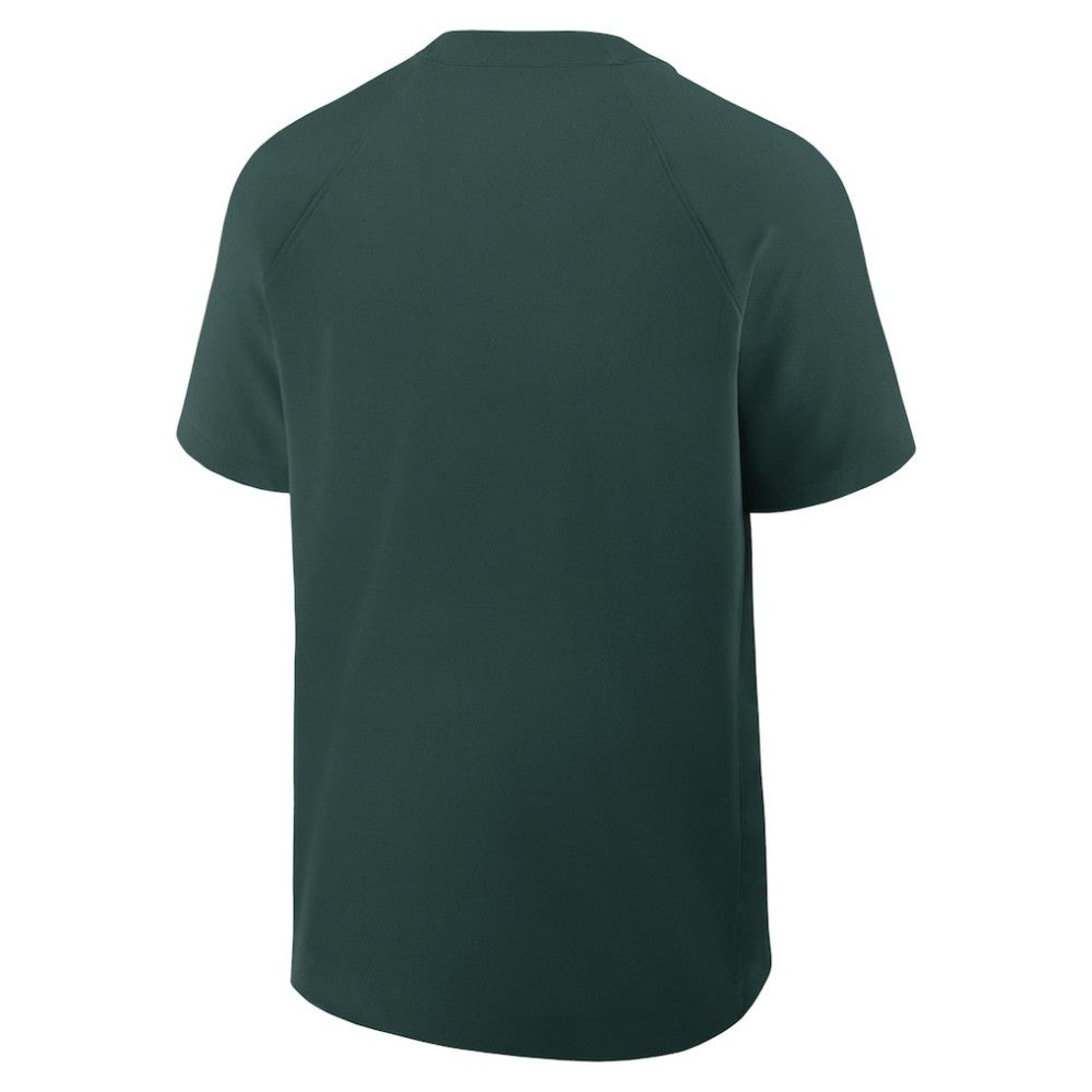 Athletics Authentic Collection Raglan Short Sleeve Windshirt - Green | Nike