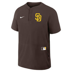 San Diego Padres Authentic Collection Raglan Short Sleeve Windshirt - Brown | Nike
