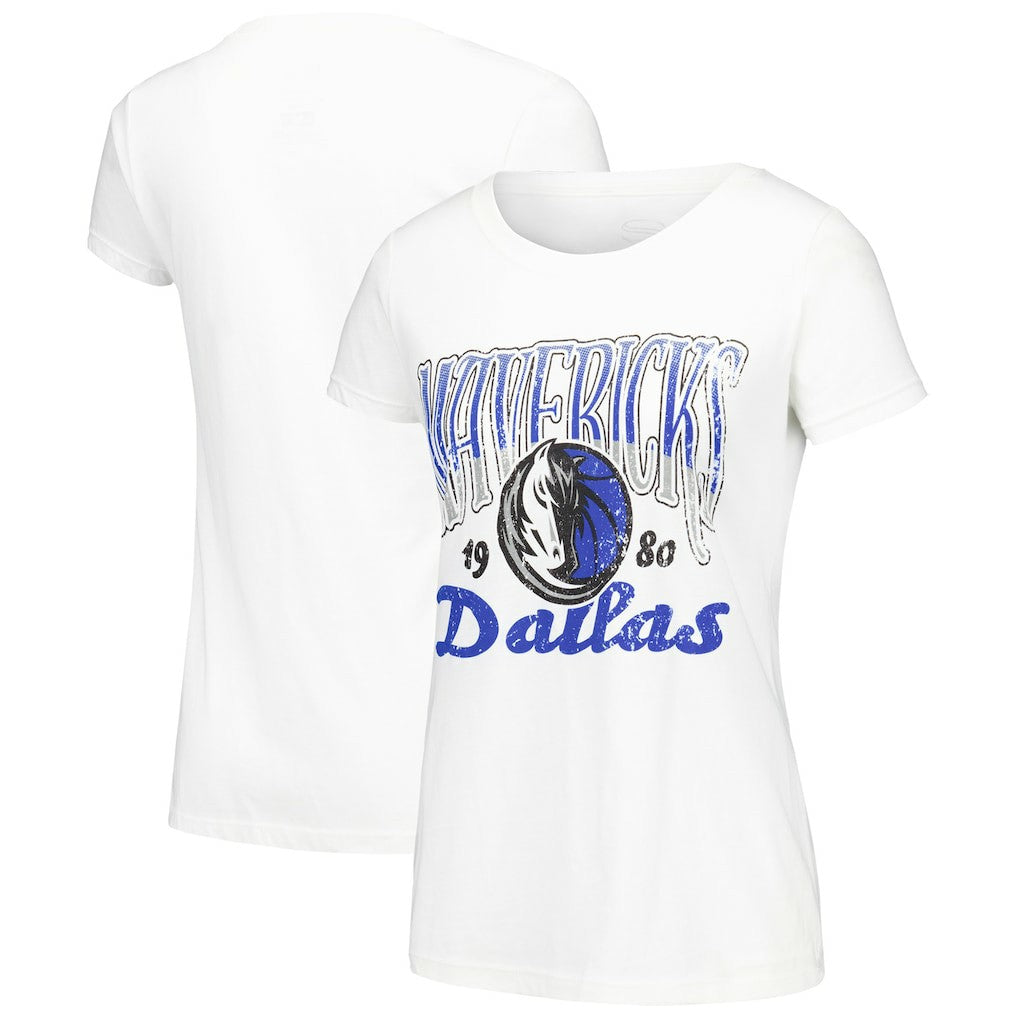 Dallas Mavericks Stadium Essentials Women's Sky High T-Shirt sale - White discount