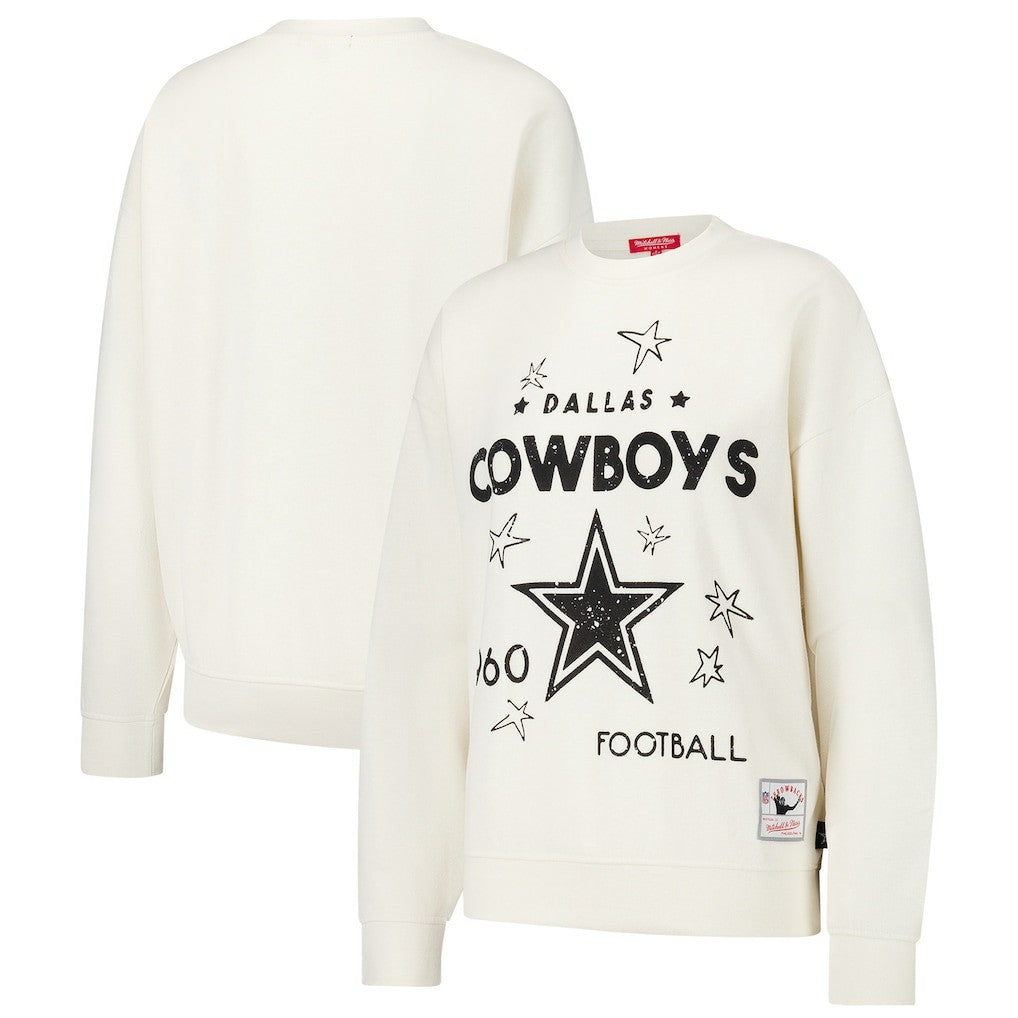 Dallas Cowboys Women's Lightweight 3.0 Logo Pullover Sweatshirt - Cream outlet