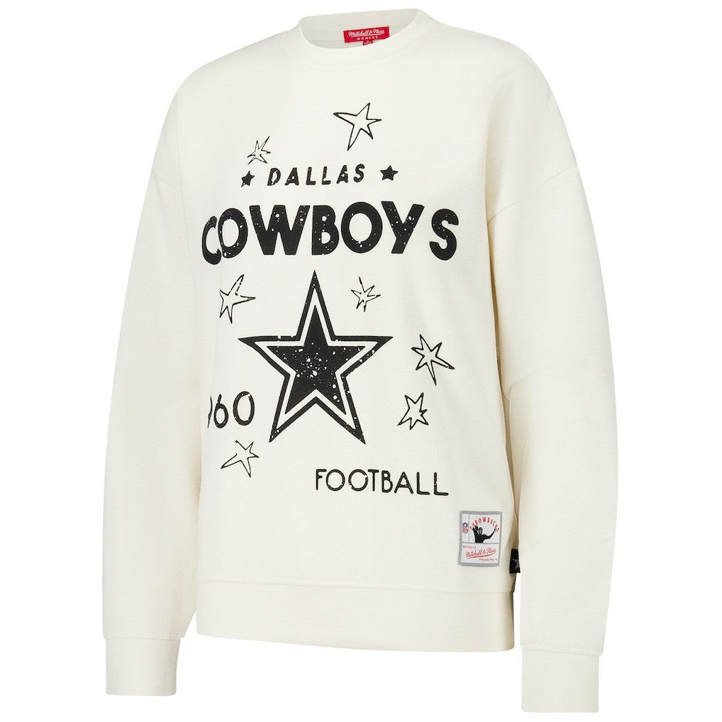 Dallas Cowboys Women's Lightweight 3.0 Logo Pullover Sweatshirt - Cream outlet