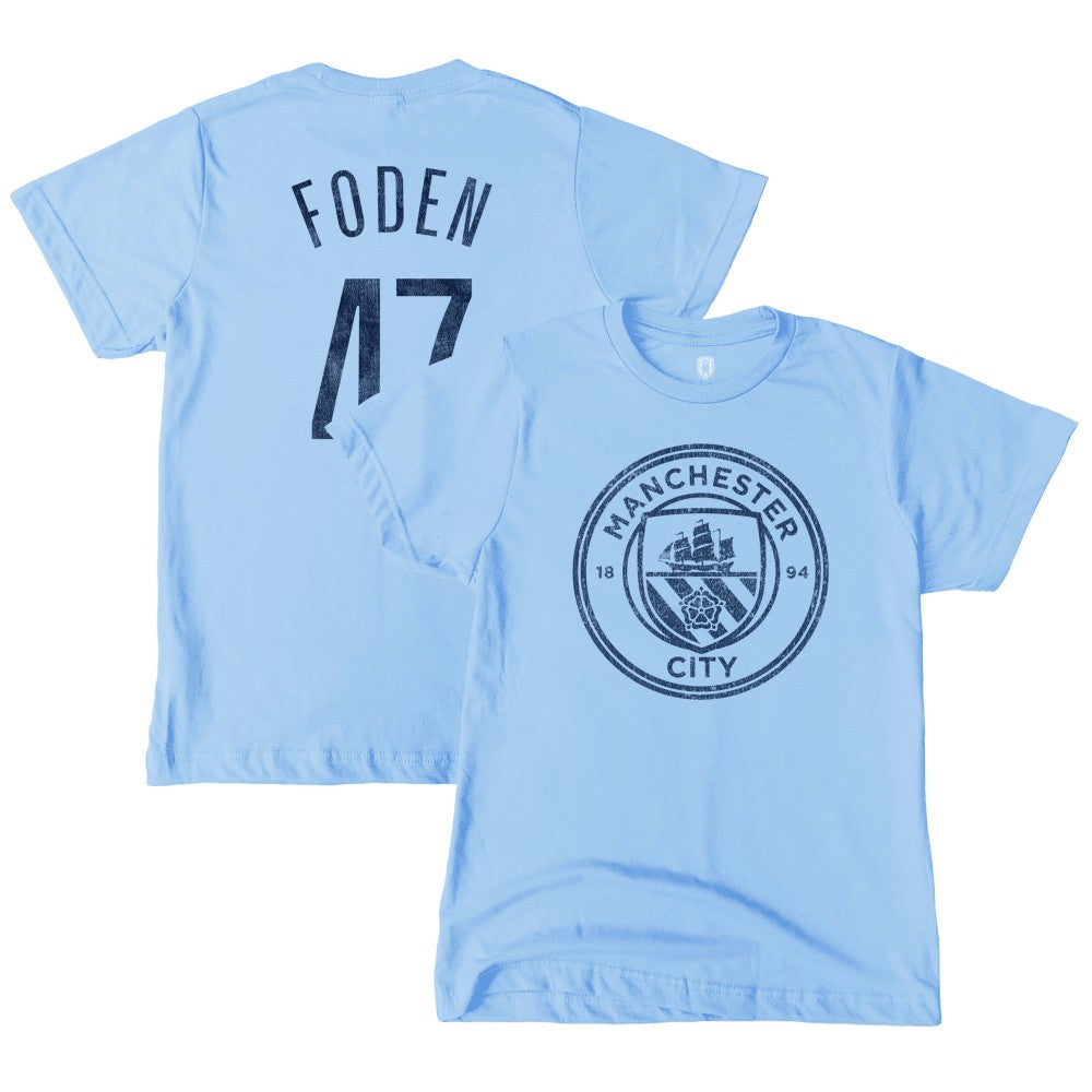 Phil Foden Manchester City 1863FC Youth Player T-Shirt - Sky Blue shop