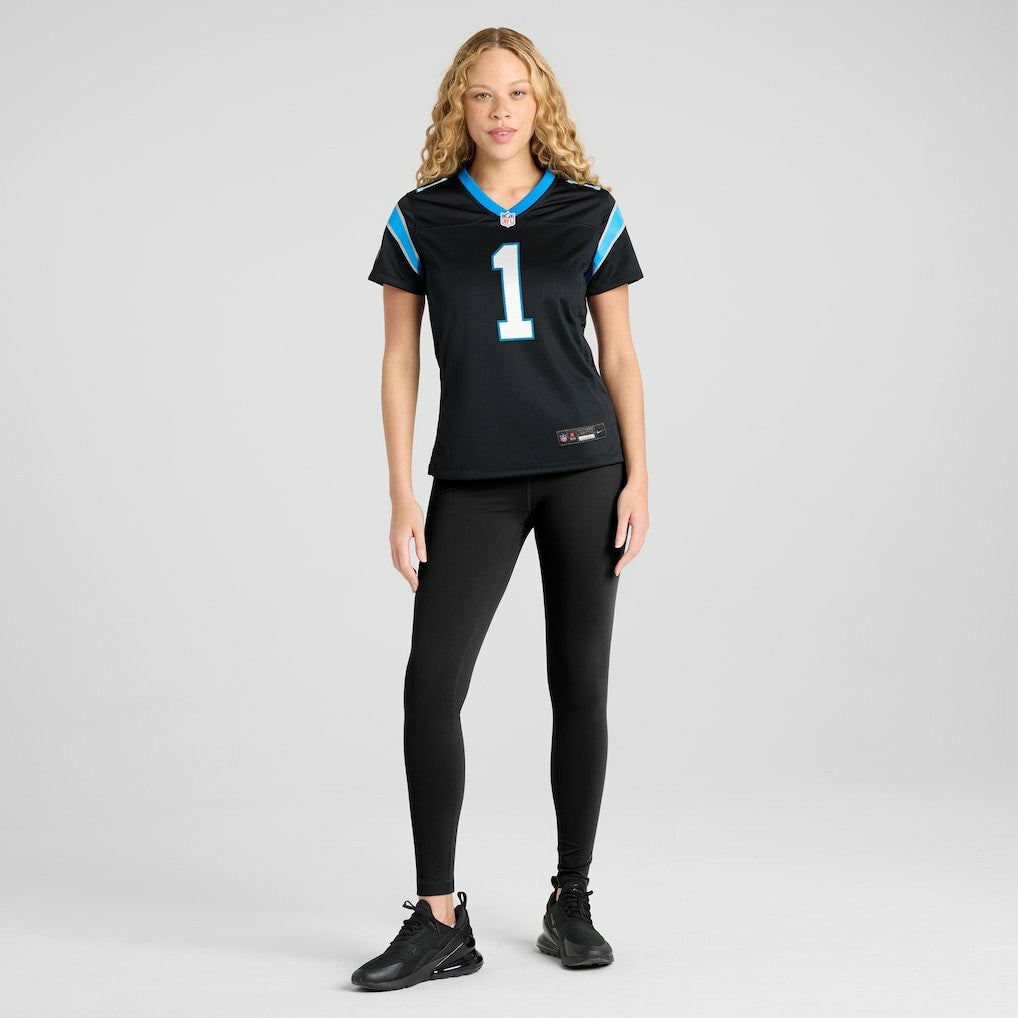 Number 1 Bride Carolina Panthers Women's Game Jersey - Black | Nike for sale