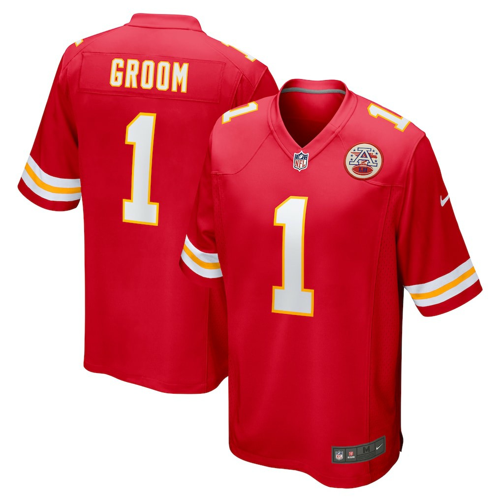 Number 1 Groom Kansas City Chiefs Game Jersey - Red | Nike on sale