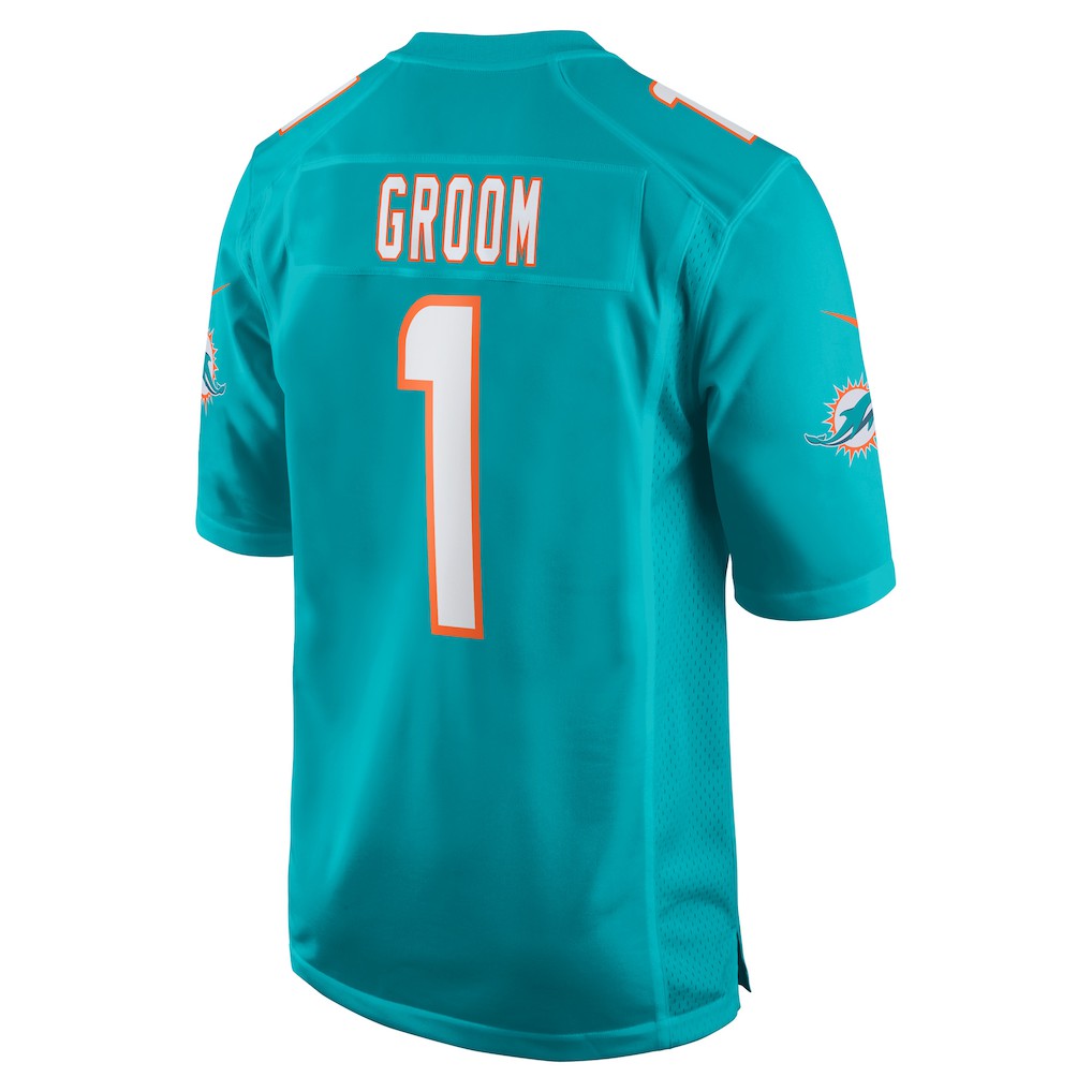 Number 1 Groom Miami Dolphins Game Jersey - Aqua | Nike outlet