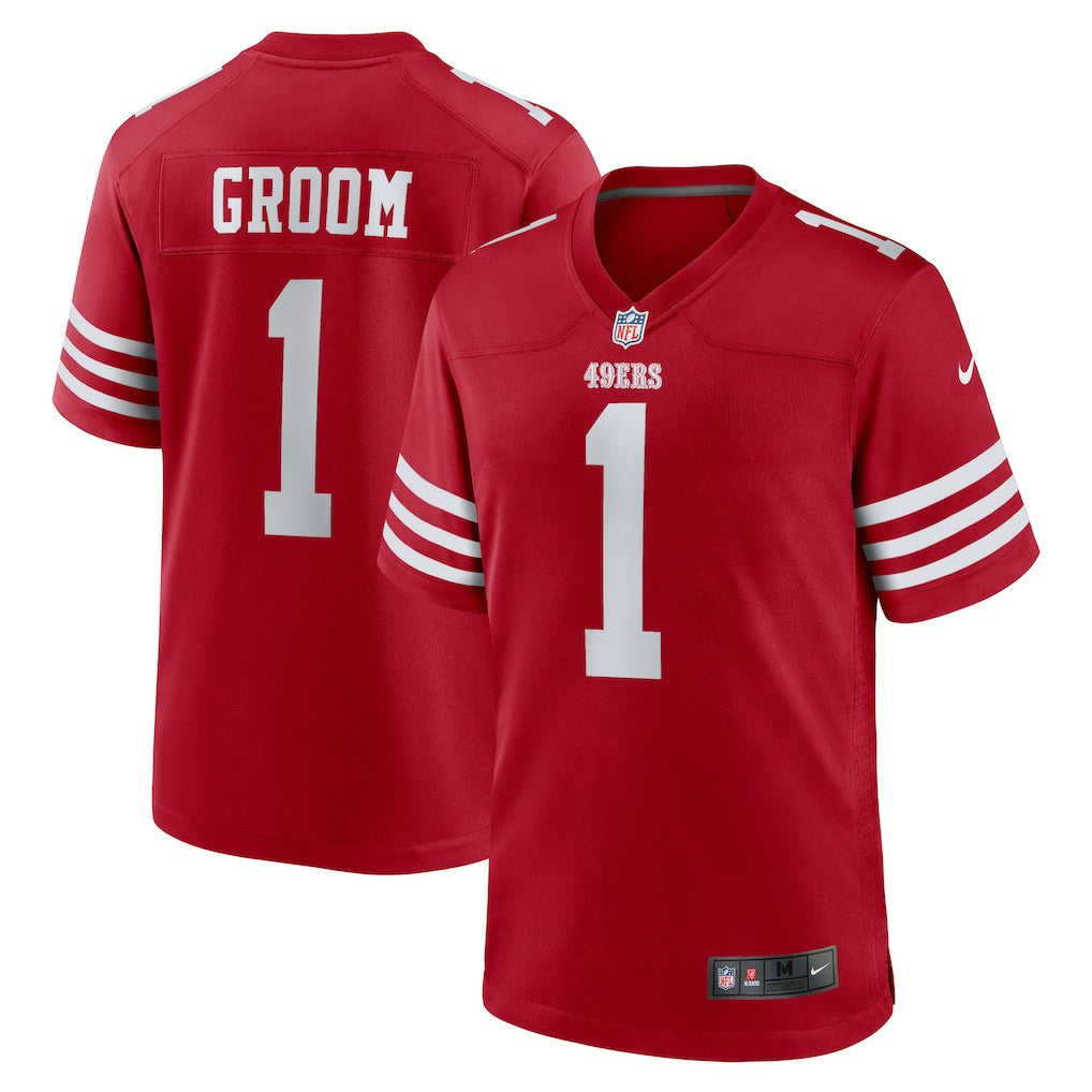 Number 1 Groom San Francisco 49ers Game Jersey - Scarlet | Nike sale