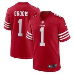Number 1 Groom San Francisco 49ers Game Jersey - Scarlet | Nike sale