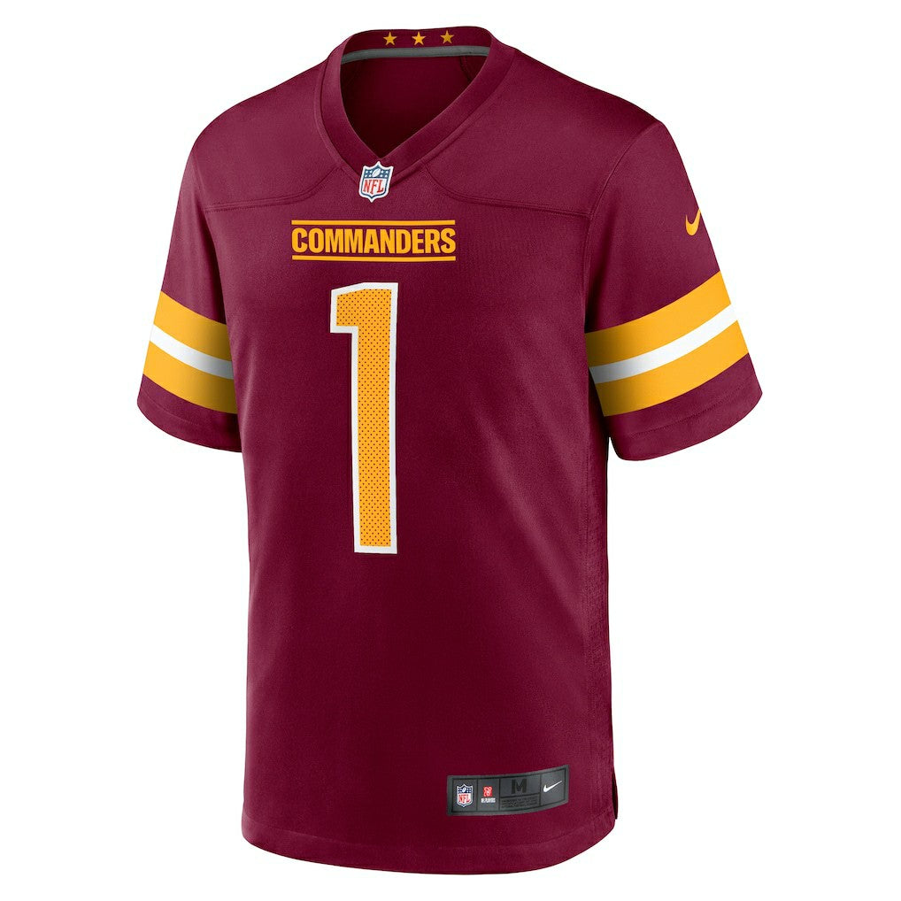 Number 1 Groom Washington Commanders Game Jersey - Burgundy | Nike discount