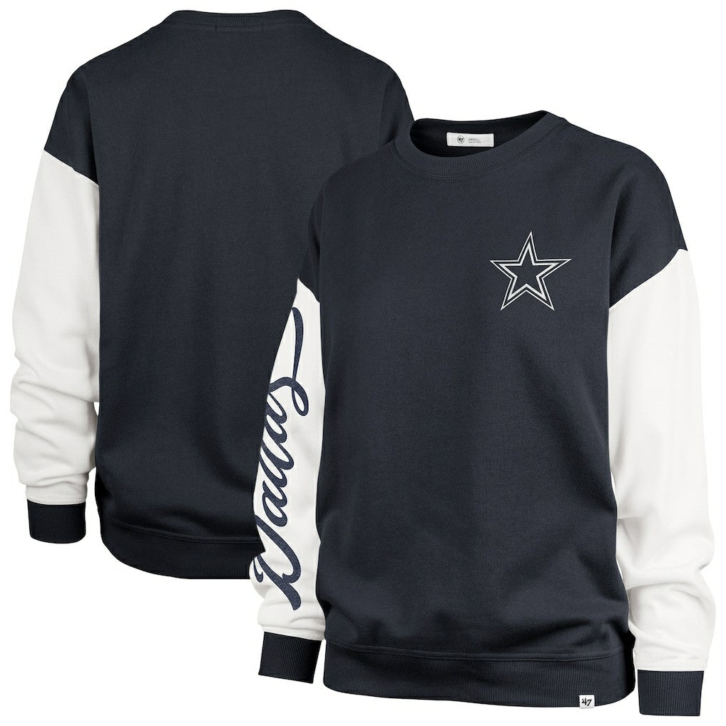 Dallas Cowboys '47 Women's Double Header Rise Andie Pullover Sweatshirt - Blue for sale