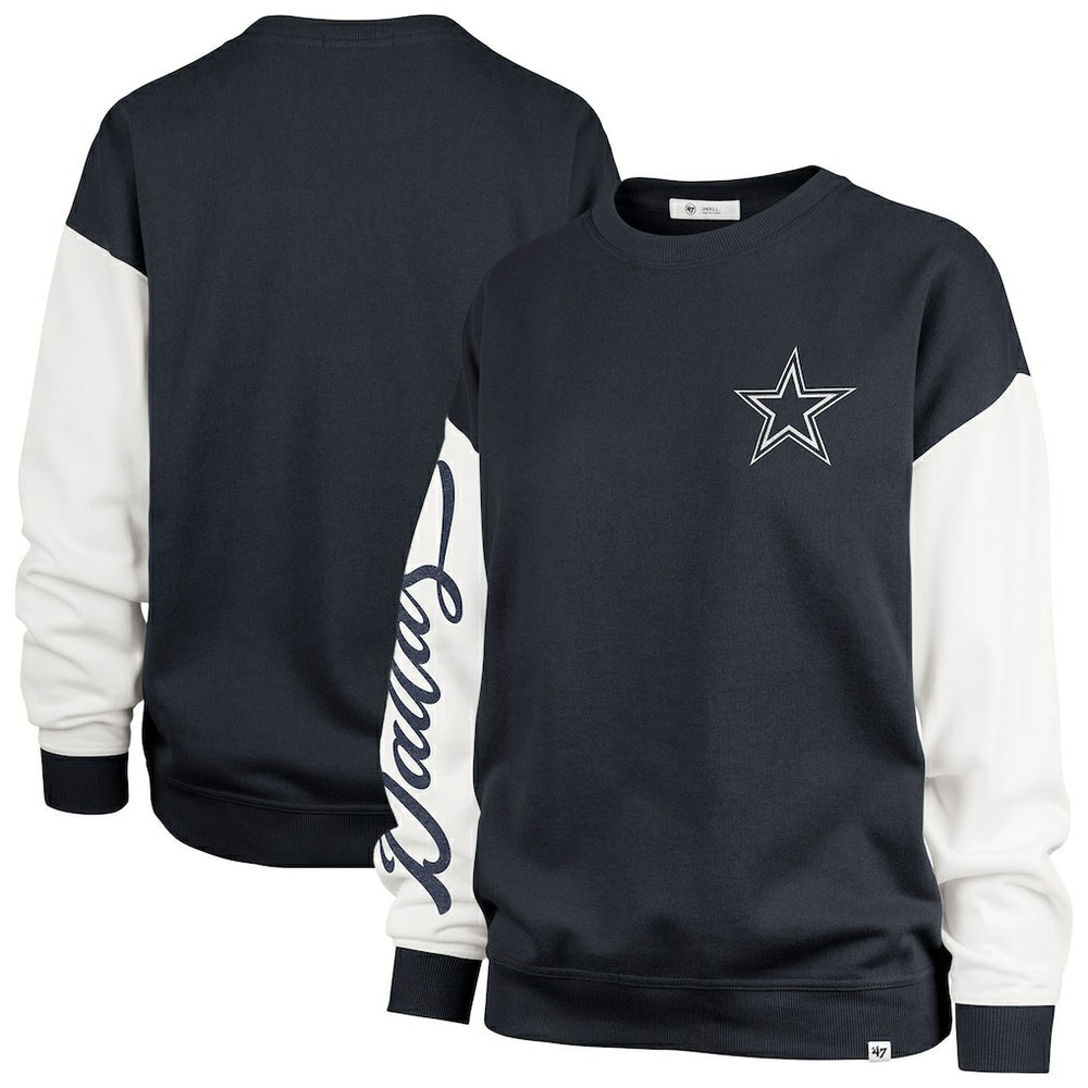 Dallas Cowboys '47 Women's Double Header Rise Andie Pullover Sweatshirt - Blue for sale