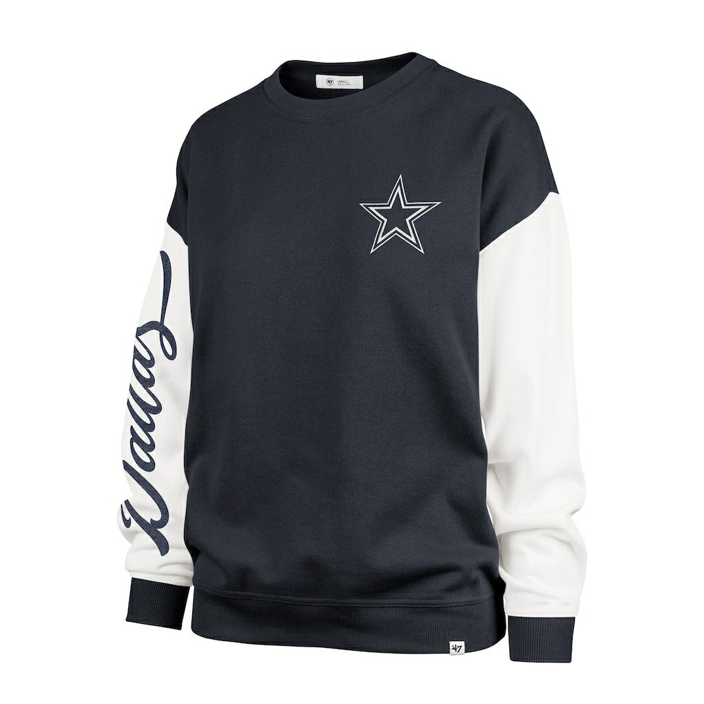 Dallas Cowboys '47 Women's Double Header Rise Andie Pullover Sweatshirt - Blue for sale