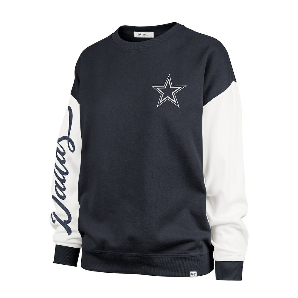 Dallas Cowboys '47 Women's Double Header Rise Andie Pullover Sweatshirt - Blue for sale