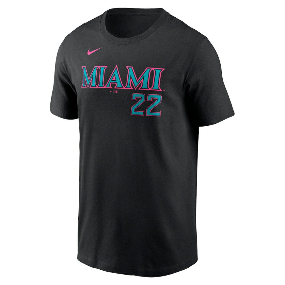Sandy Alcantara Miami Marlins 2025 City Connect Fuse Name & Number T-Shirt - Black | Nike