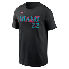 Sandy Alcantara Miami Marlins 2025 City Connect Fuse Name & Number T-Shirt - Black | Nike