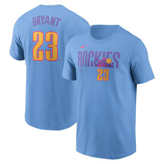 Kris Bryant Colorado Rockies 2025 City Connect Fuse Name & Number T-Shirt - Light Blue | Nike