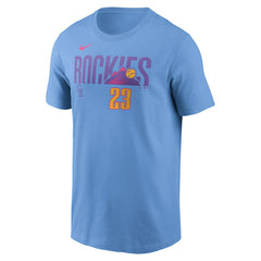 Kris Bryant Colorado Rockies 2025 City Connect Fuse Name & Number T-Shirt - Light Blue | Nike