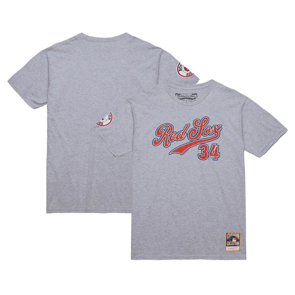 David Ortiz Boston Red Sox Cooperstown Collection Player T-Shirt - Grey Heather | Mitchell & Ness