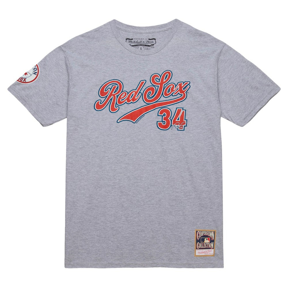 David Ortiz Boston Red Sox Cooperstown Collection Player T-Shirt - Grey Heather | Mitchell & Ness