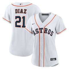 Yainer Diaz Houston Astros Women's Home Replica Jersey  - White | Nike