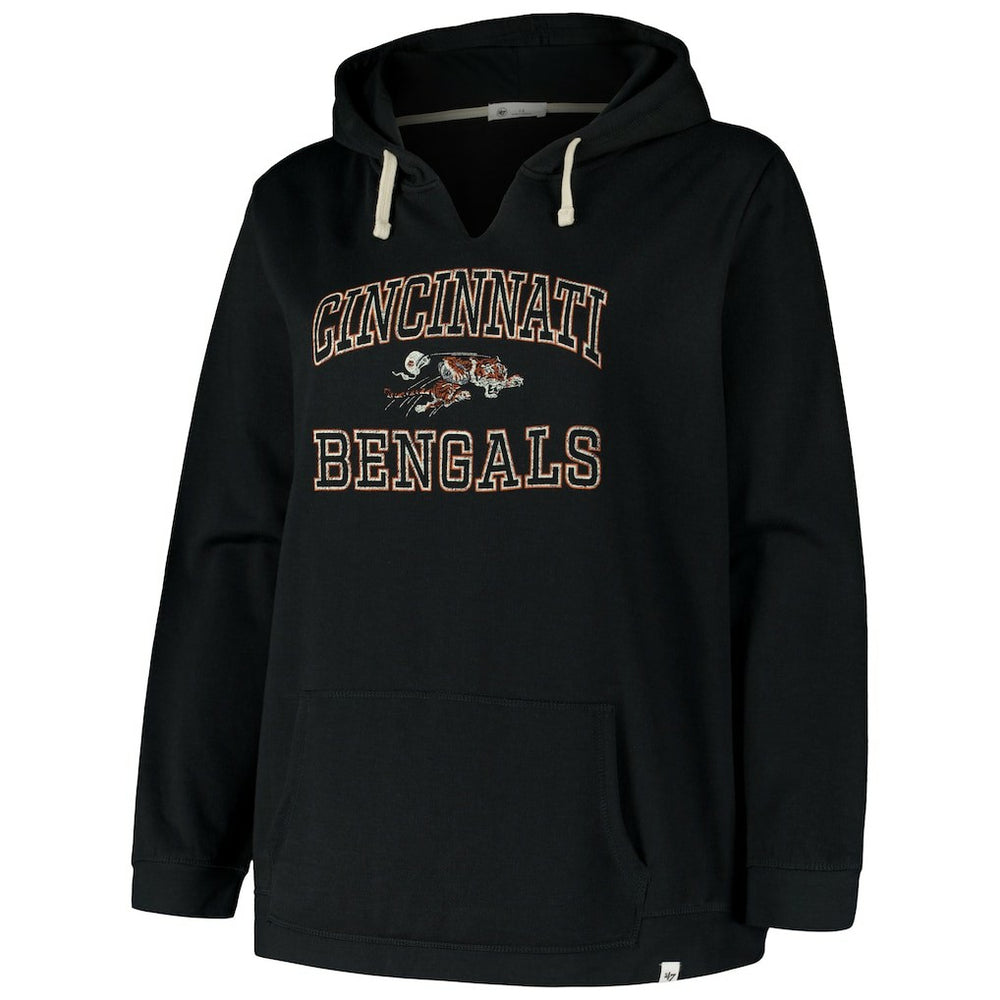 Cincinnati Bengals '47 Women's Plus Size Clarity Kennedy Pullover Hoodie - Black cheap