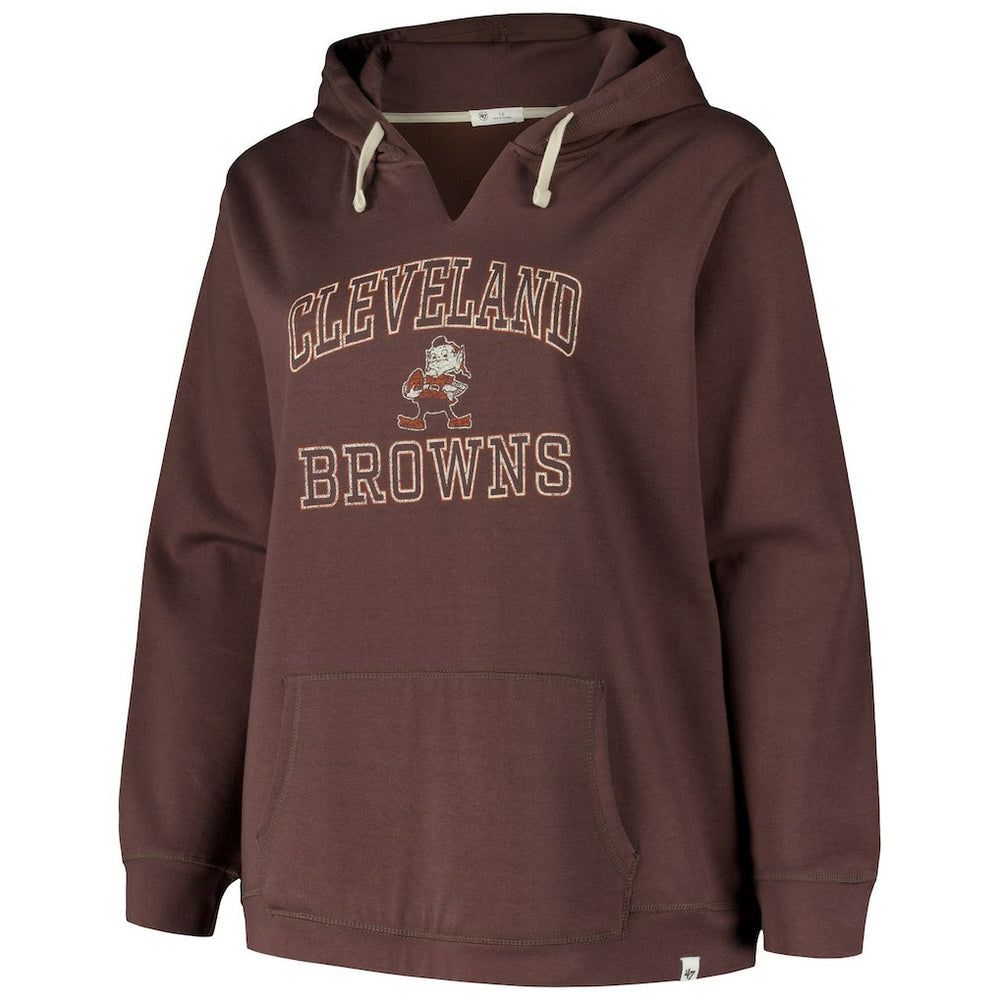 Cleveland Browns '47 Women's Plus Size Clarity Kennedy Pullover Hoodie - Brown sale