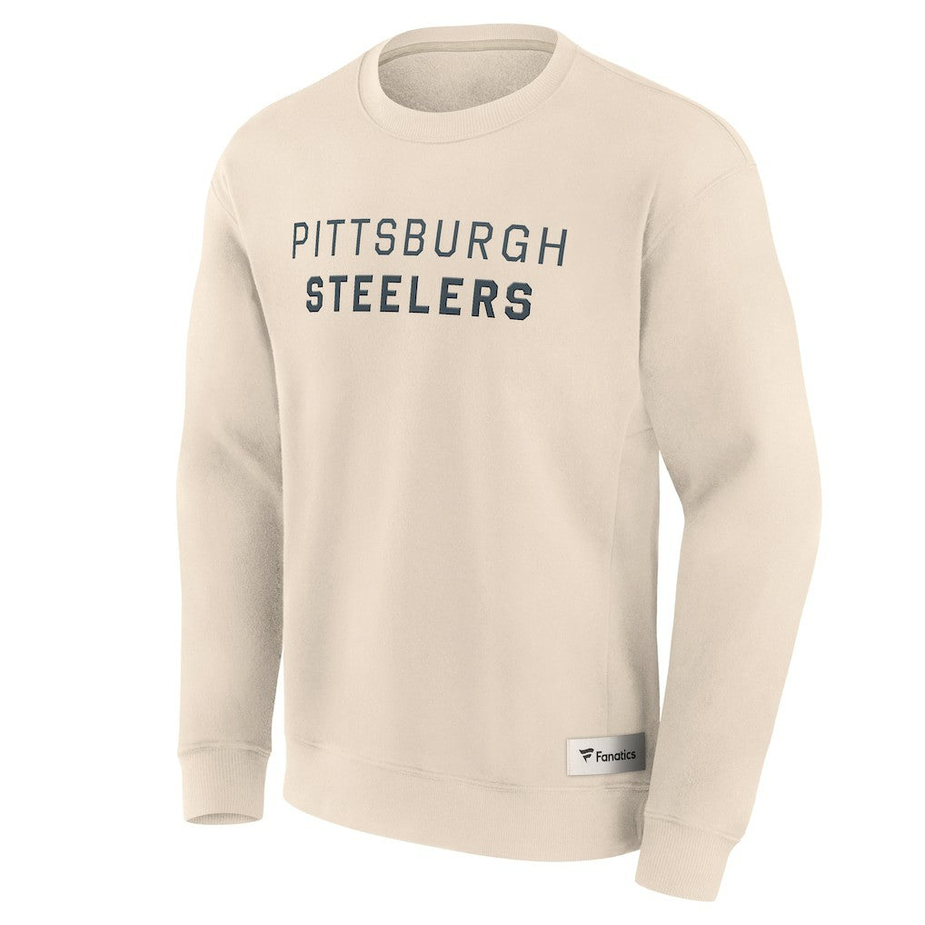 Pittsburgh Steelers Elements Future Ground Lettering Pullover Sweatshirt - Cream on sale
