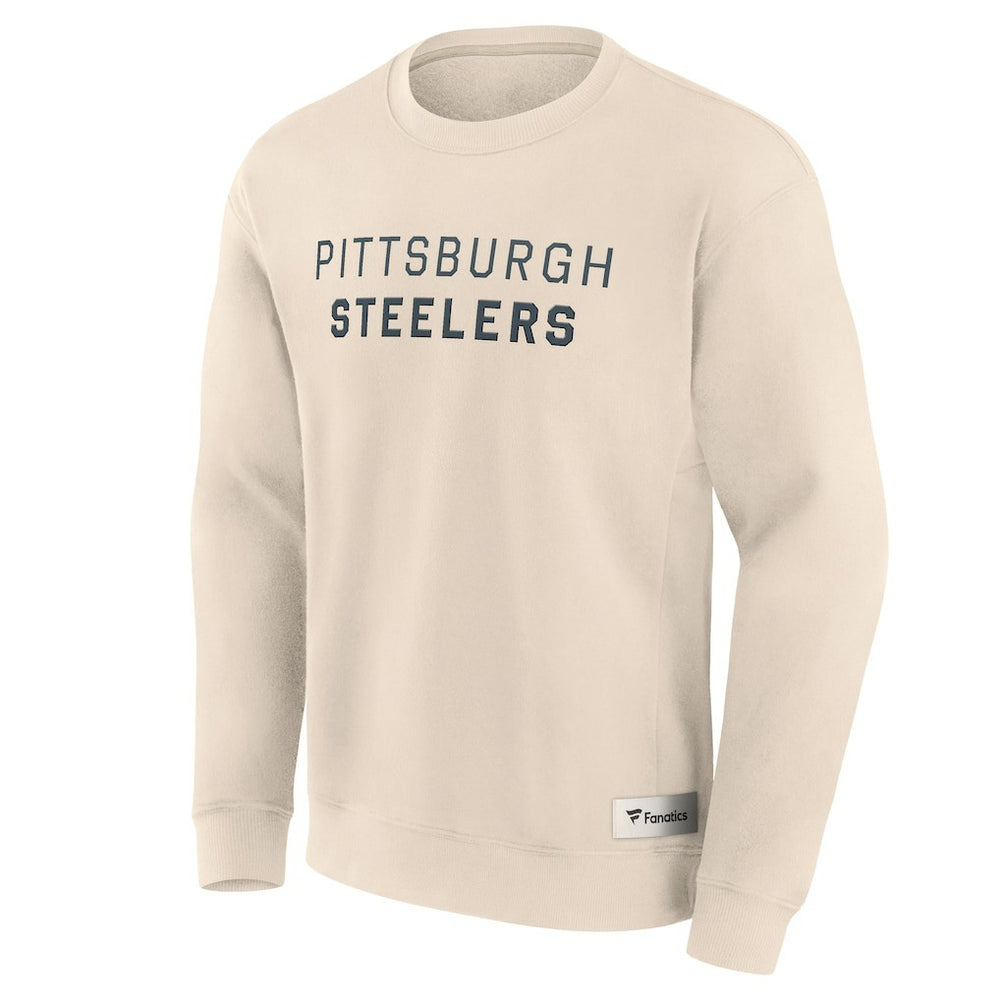 Pittsburgh Steelers Elements Future Ground Lettering Pullover Sweatshirt - Cream on sale