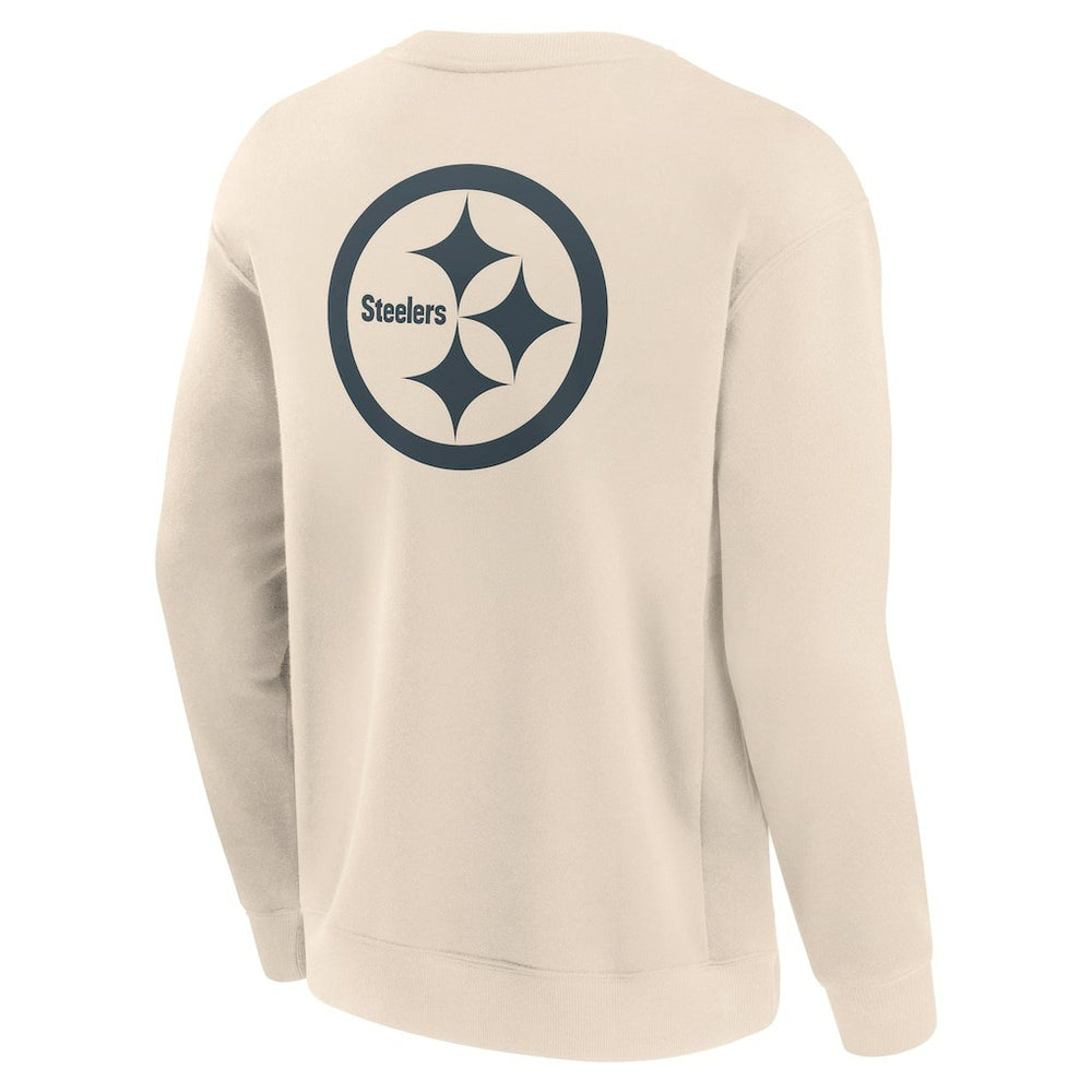 Pittsburgh Steelers Elements Future Ground Lettering Pullover Sweatshirt - Cream on sale