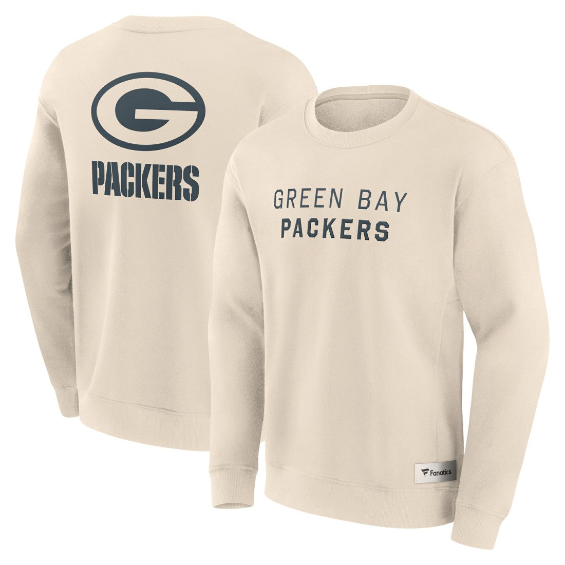 Green Bay Packers Elements Future Ground Lettering Pullover Sweatshirt - Cream on sale