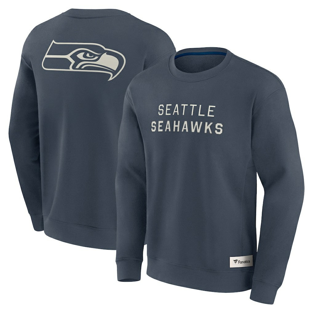 Seattle Seahawks Elements Future Ground Lettering Pullover Sweatshirt - Navy online